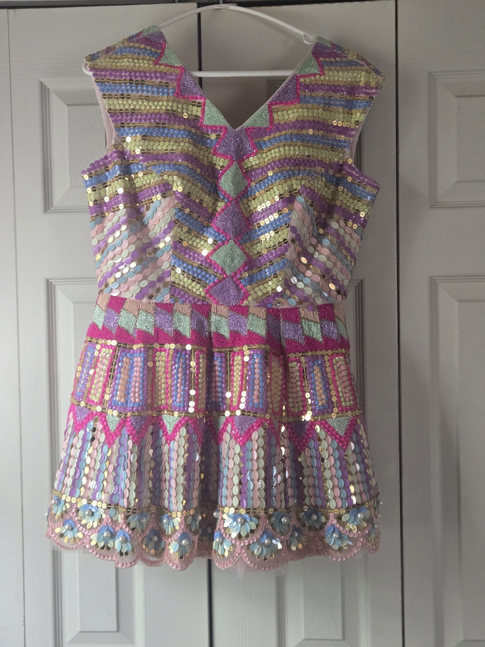 Papa Dont Preach Womens Multicolor Sequin Party Dress